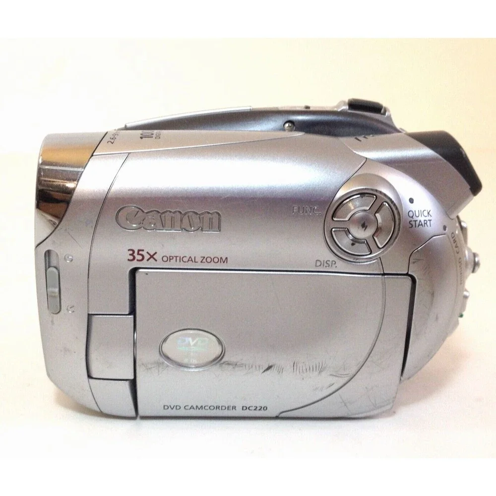 Canon DC220 Mini DVD Camcorder 35X Optical Zoom For Parts or Repair